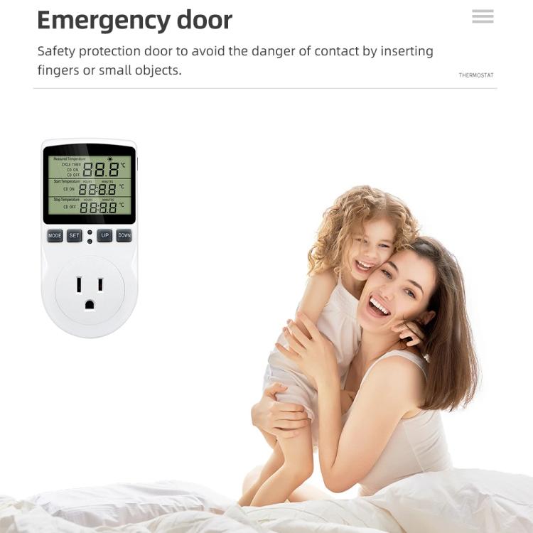 Intelligent Digital Thermostat Countdown Temperature Control Switch Socket Timing Temperature Controller(US)