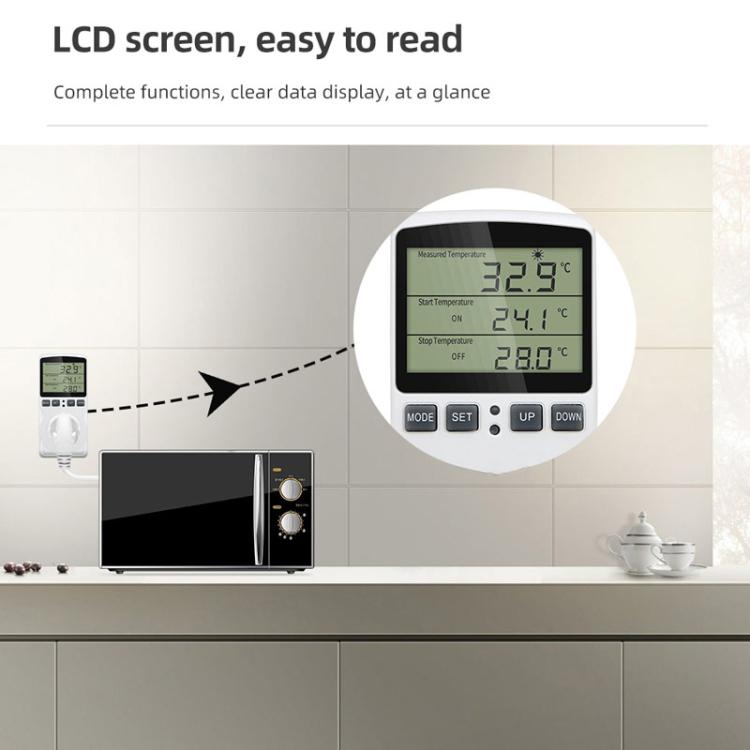 Intelligent Digital Thermostat Countdown Temperature Control Switch Socket Timing Temperature Controller(US)