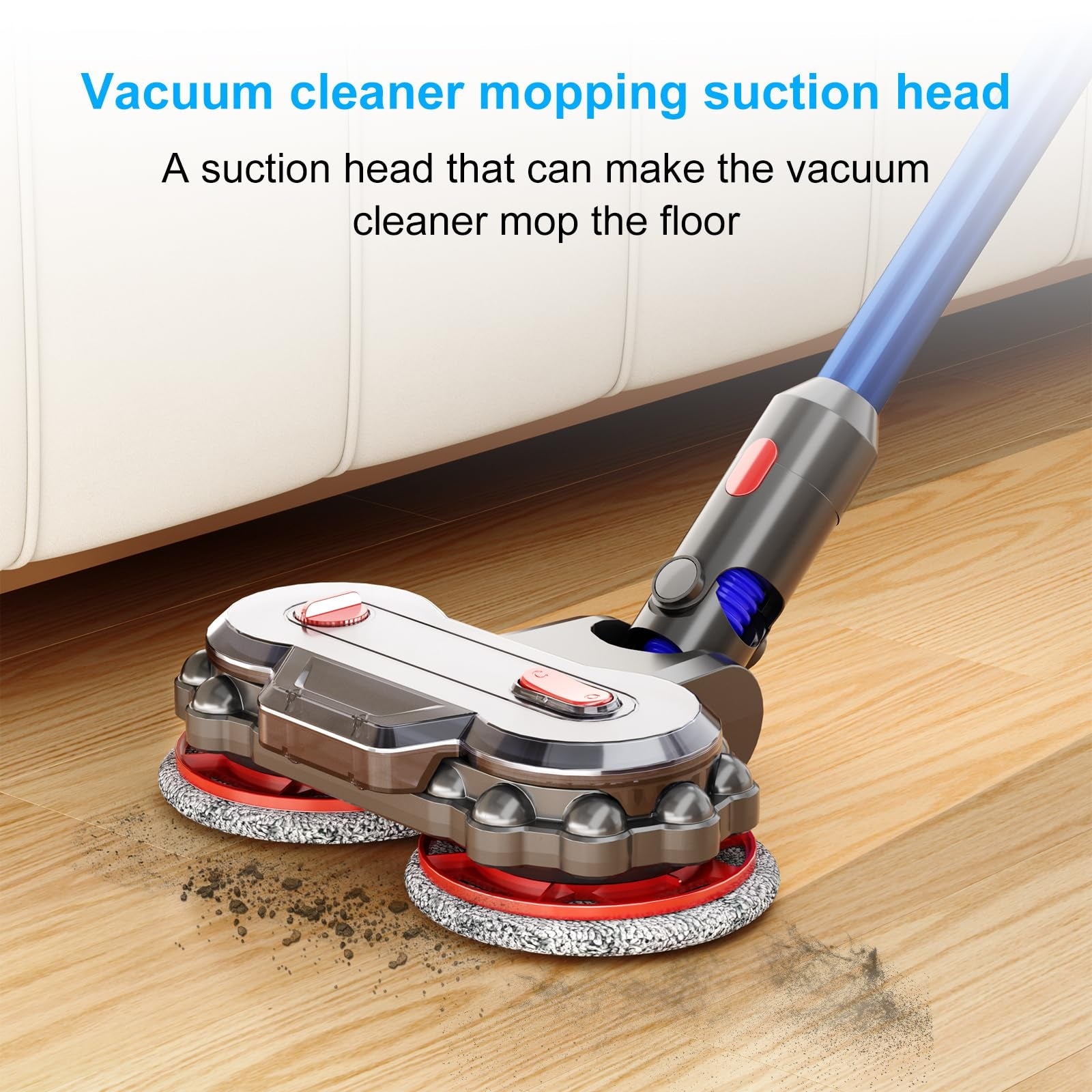 For Dyson V10 Slim / V12  Vacuum Cleaner Electric Mop Head with Detachable Water Tank and 6 Mop Pads