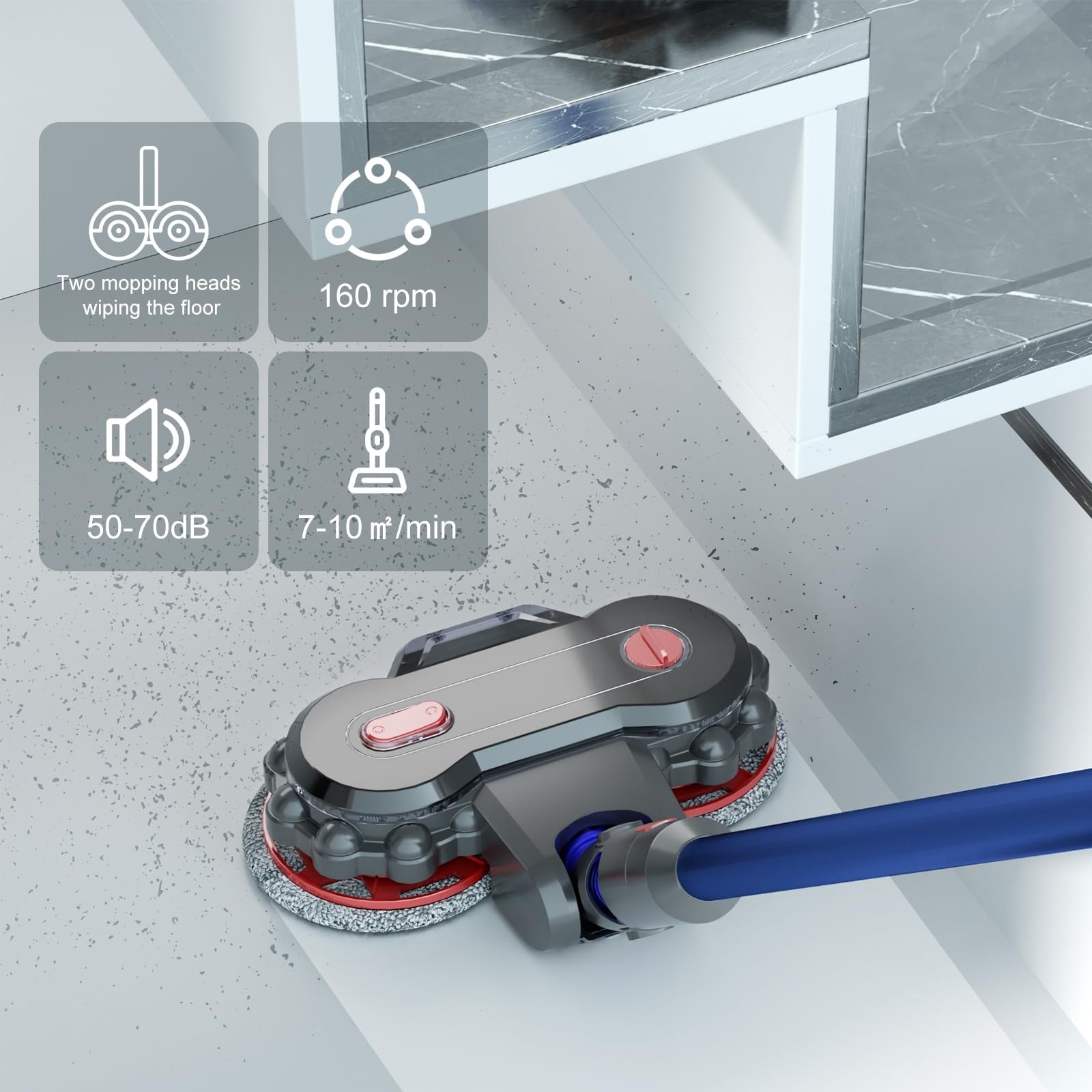 For Dyson V10 Slim / V12  Vacuum Cleaner Electric Mop Head with Detachable Water Tank and 6 Mop Pads