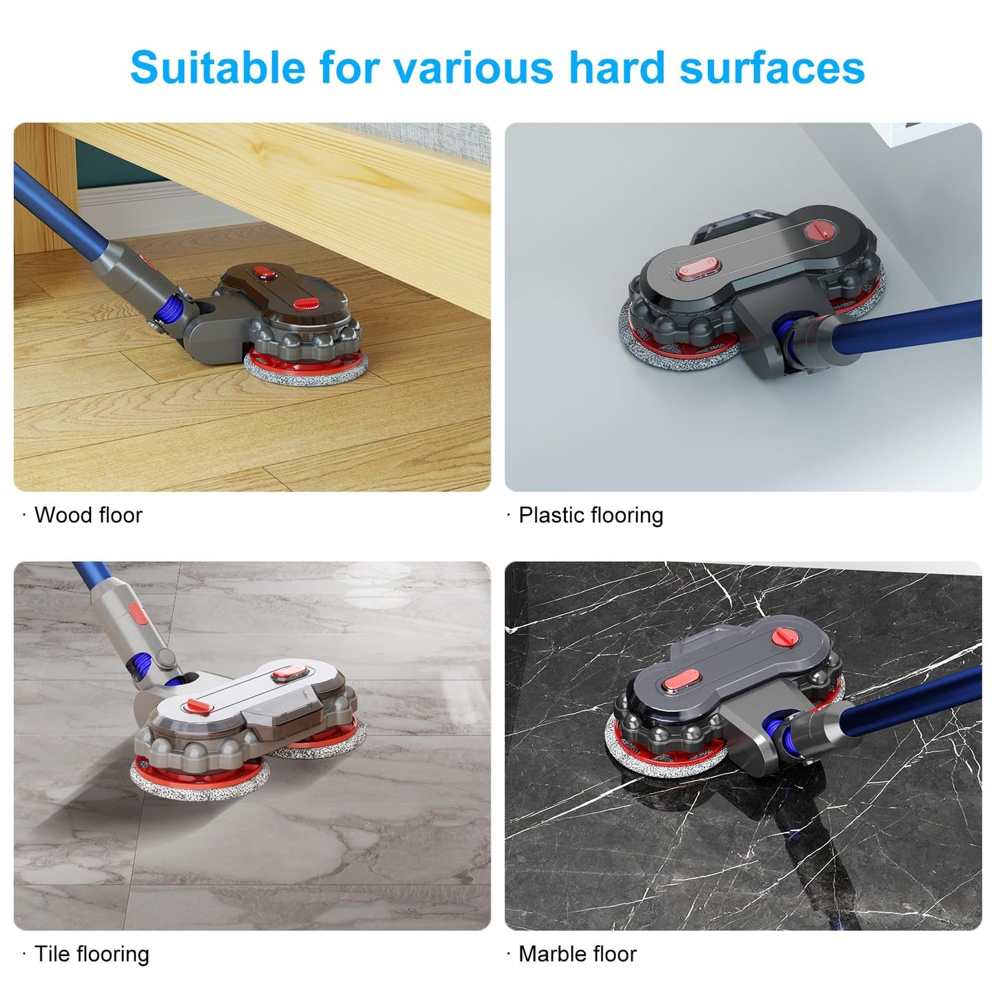 For Dyson V10 Slim / V12  Vacuum Cleaner Electric Mop Head with Detachable Water Tank and 6 Mop Pads