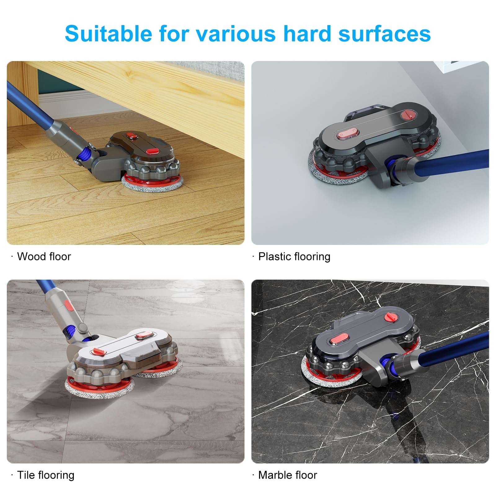 For Dyson V10 Slim / V12  Vacuum Cleaner Electric Mop Head with Detachable Water Tank and 6 Mop Pads