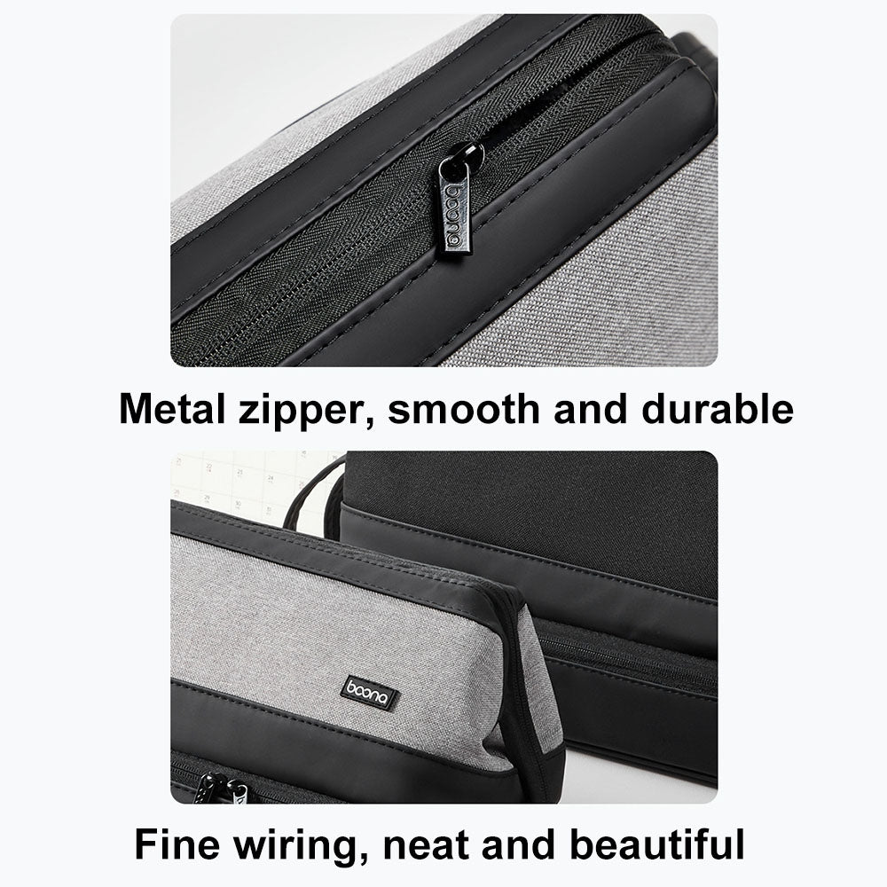 For Dyson Baona BN-DS005 Large-capacity Double-layer Hair Dryer Curling Iron Storage Bag(Gray)