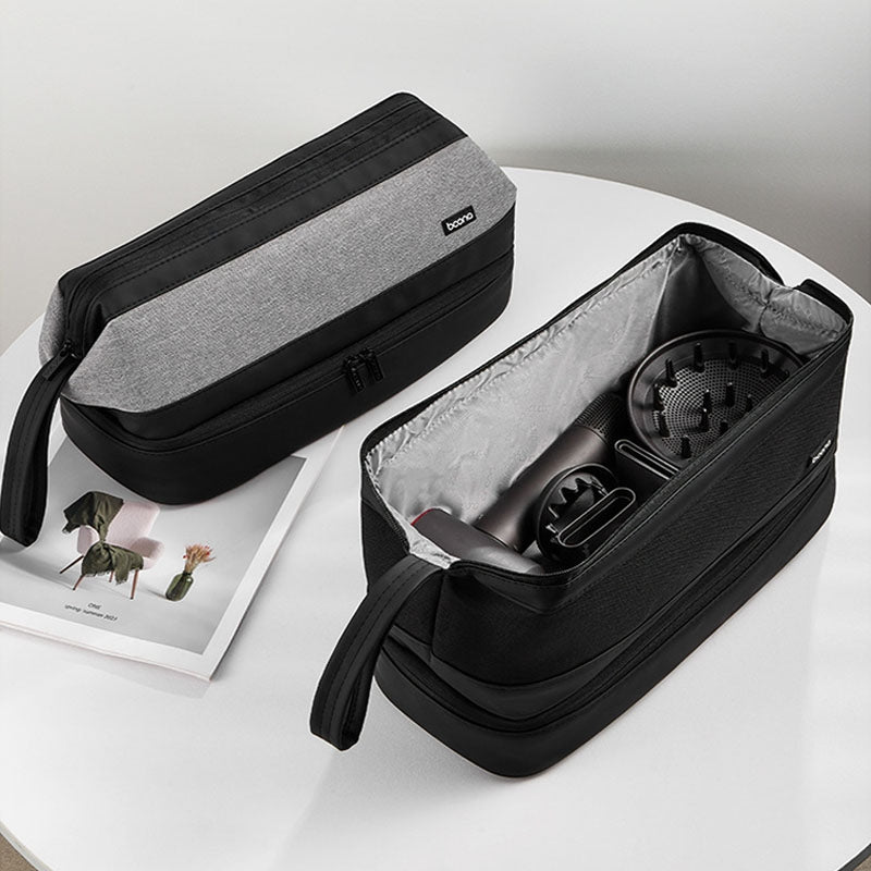 For Dyson Baona BN-DS005 Large-capacity Double-layer Hair Dryer Curling Iron Storage Bag(Black)