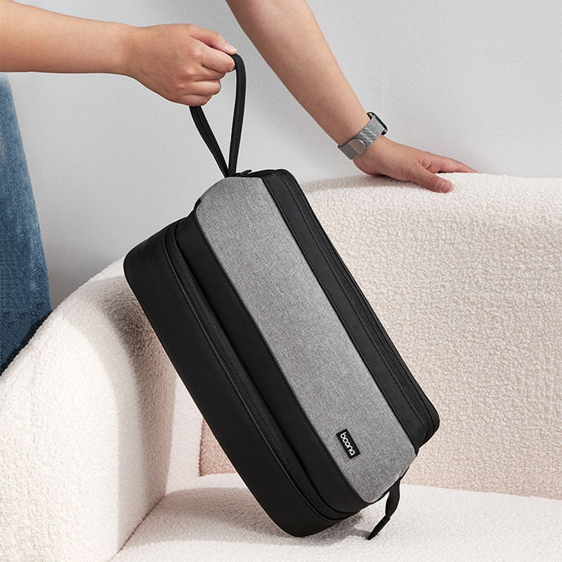 For Dyson Baona BN-DS005 Large-capacity Double-layer Hair Dryer Curling Iron Storage Bag(Gray)