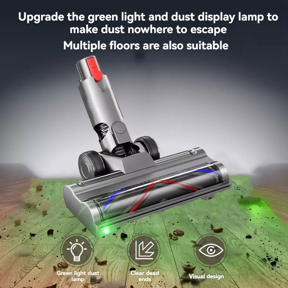 For Dyson V10 Slim / V12 Slim Vacuum Cleaner Lightweight Direct Drive Floor Brush Head with Dust Led Lights
