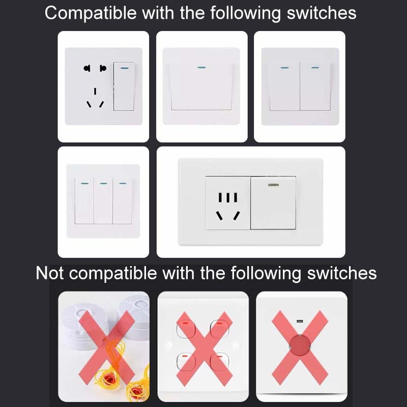 HanPai Intelligent Remote Control Home Use No Wiring Lazy Lights Off Tool(RF Model White)