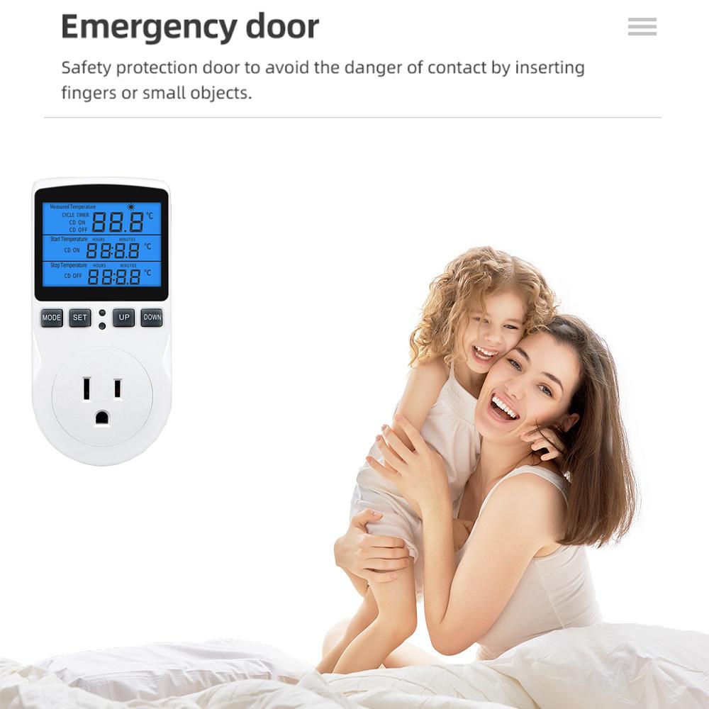 Backlight Smart Digital Thermostat Countdown Temperature Control Switch Socket Timing Temperature Controller US Plug