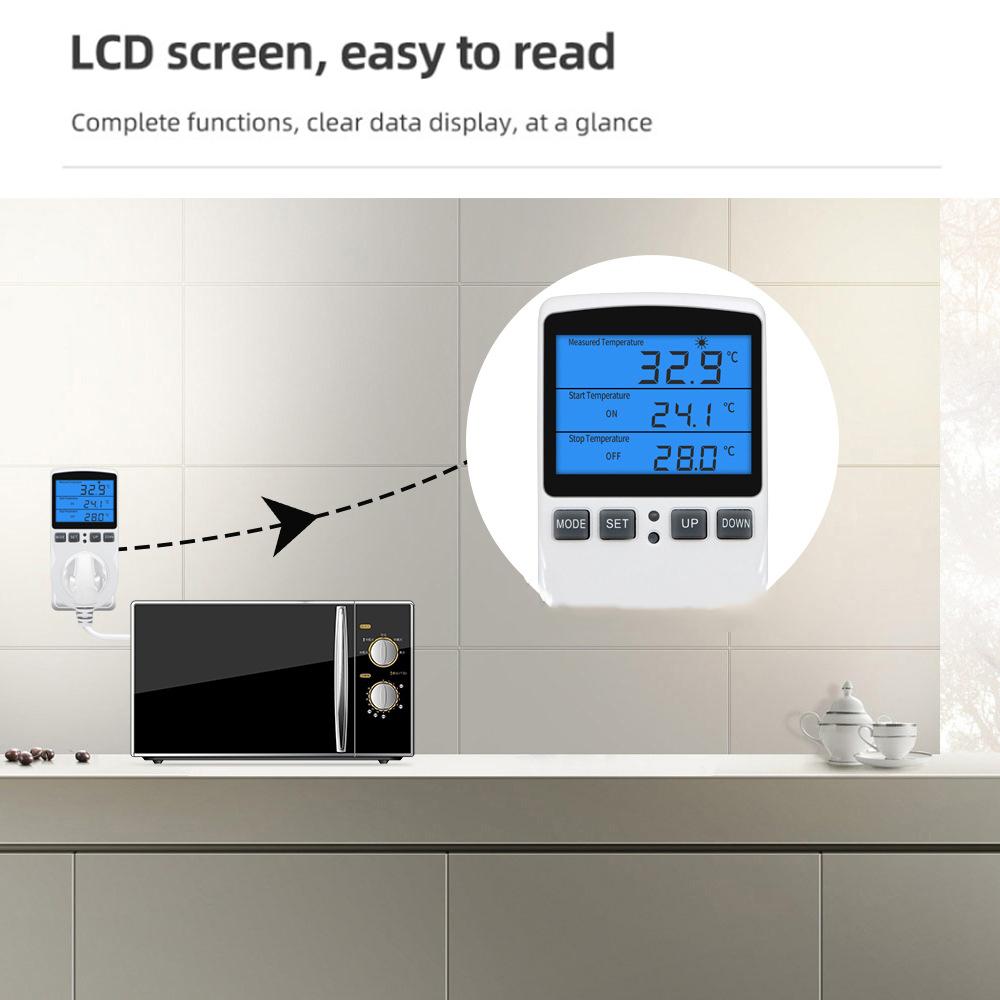 Backlight Smart Digital Thermostat Countdown Temperature Control Switch Socket Timing Temperature Controller AU Plug