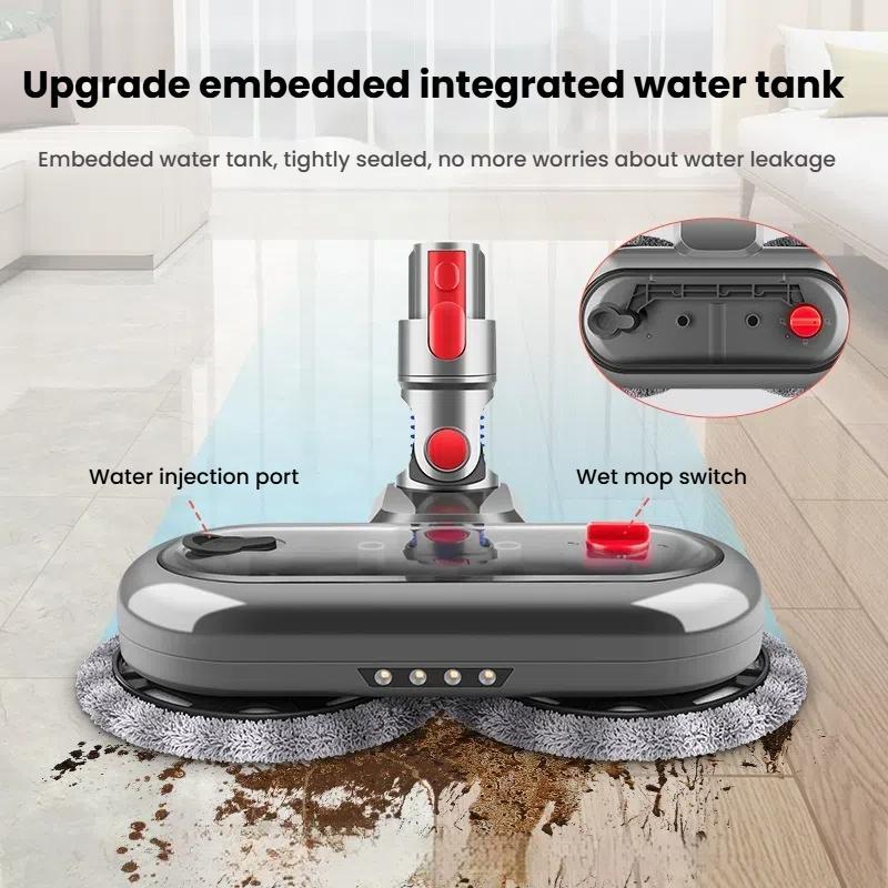 Electric Mop Head Attachment For Dyson V15 / V11 / V10 / V7 / V8 Vacuum Cleaner With 4 Rags 