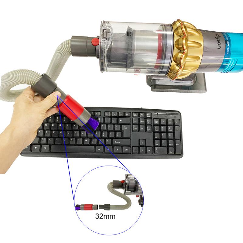 32mm Soft Brush+Connector For Dyson V8 Vacuum Cleaner Dusting Streak Free Soft Brush Replacement Accessory Set