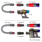 32mm Soft Brush+Connector For Dyson V8 Vacuum Cleaner Dusting Streak Free Soft Brush Replacement Accessory Set