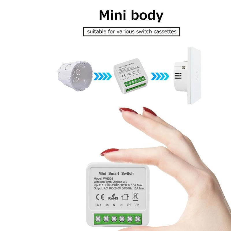 Compatible eWeLink Zigbee 16A Smart Switch DIY Breaker 2 Way Control Voice Control