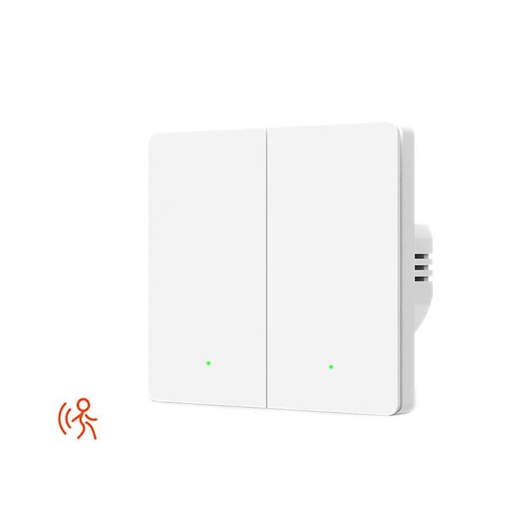 Compatible Tuya ZigBee Smart Light Switch With Radar Motion Sensor No Capacitor Required 2-Gang