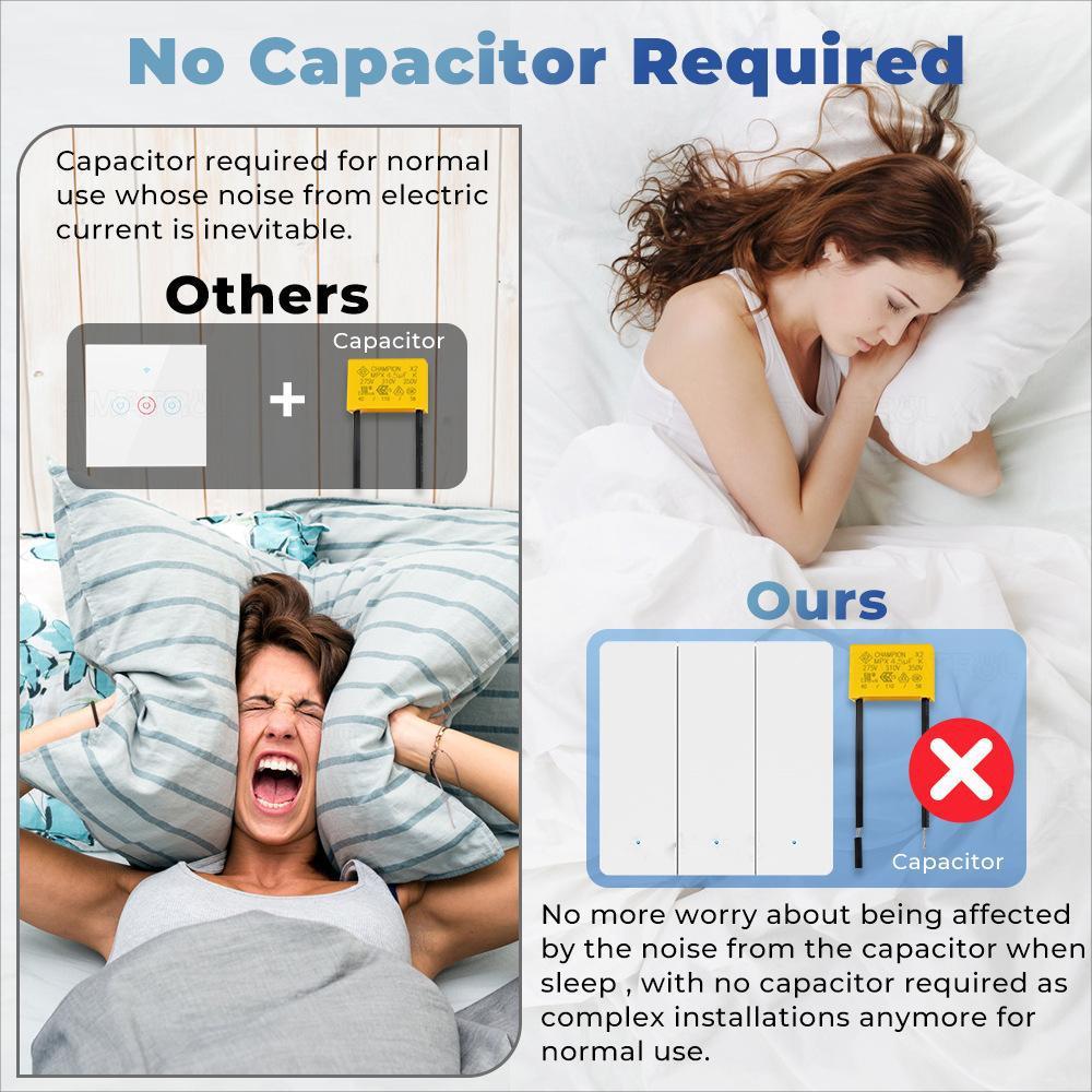 Compatible Tuya ZigBee Smart Light Switch With Radar Motion Sensor No Capacitor Required 1-Gang