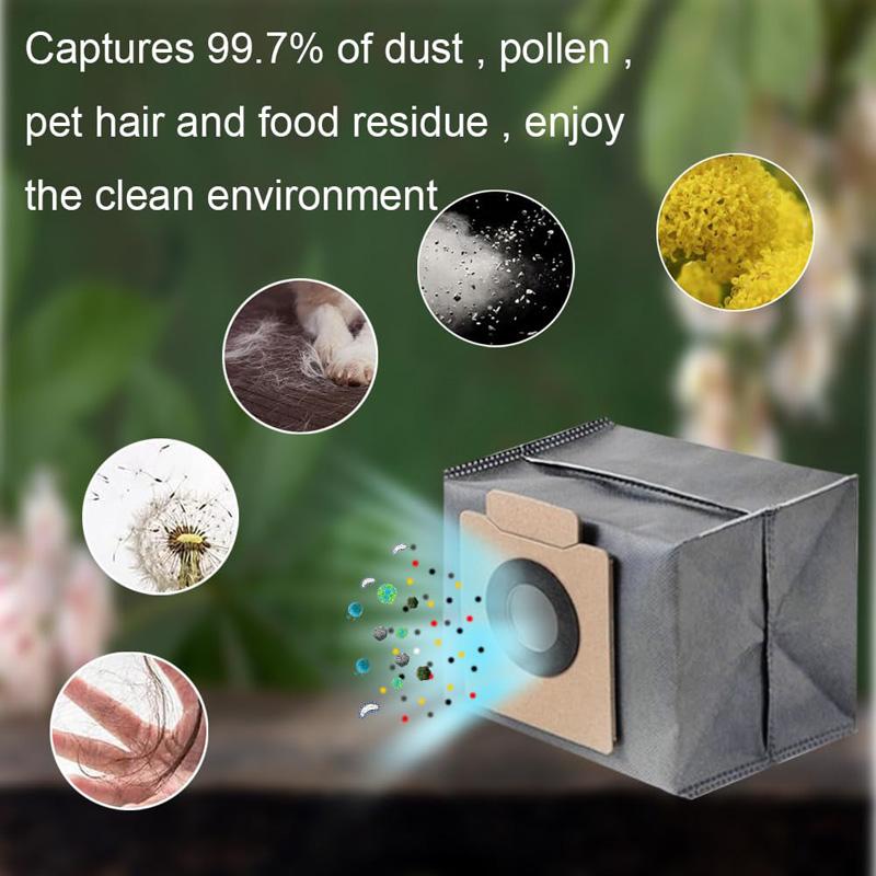 3pcs For Eufy Clean X8 Pro / X10 Pro Robot Vacuum Cleaning Replaceable Dust Bag Cleaning Bag