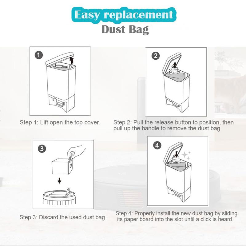 3pcs For Eufy Clean X8 Pro / X10 Pro Robot Vacuum Cleaning Replaceable Dust Bag Cleaning Bag
