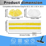 3pcs /Pack Mop Pads For Karcher Easyfix SC1 SC2 SC3 SC4 SC5 SV7 Steam Mop Replacement