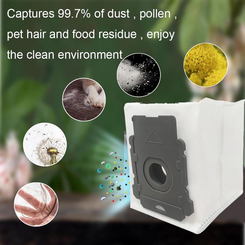 3pcs /Pack Dust Bag For IRobot Roomba I7 / I3 / J7 / E5 / E6 / S9 Vacuum Replacement Parts Accessories(Dark Gray)