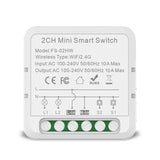 FS-02HW 2CH WiFi+Bluetooth 10A Smart Switch Voice Timer Switch For Amazon Alexa / Google Assistant