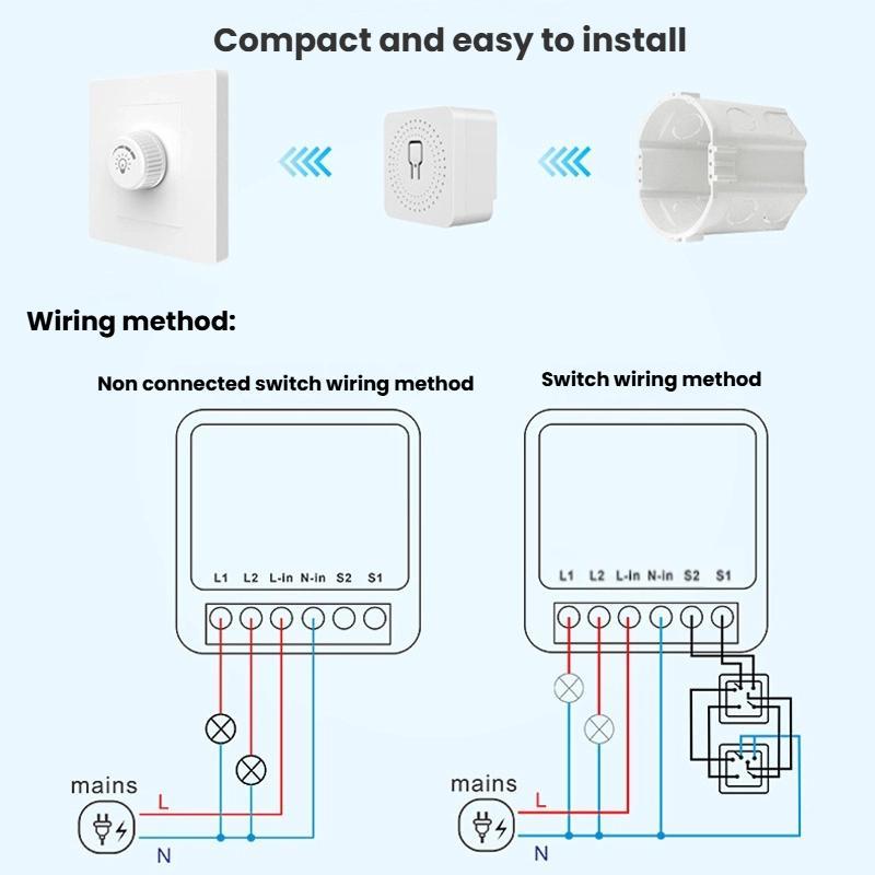 FS-02HW 2CH WiFi+Bluetooth 16A Smart Switch Voice Timer Switch For Amazon Alexa / Google Assistant