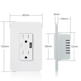 Smart Wall Socket 120 Type WIFI Remote Control Voice Control With USB Socket, Model:American Wall Socket