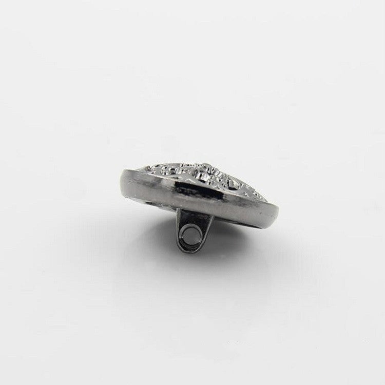 Silver 100 PCS Hollow Flower Shape Metal Button Clothing Accessories, Diameter:22mm