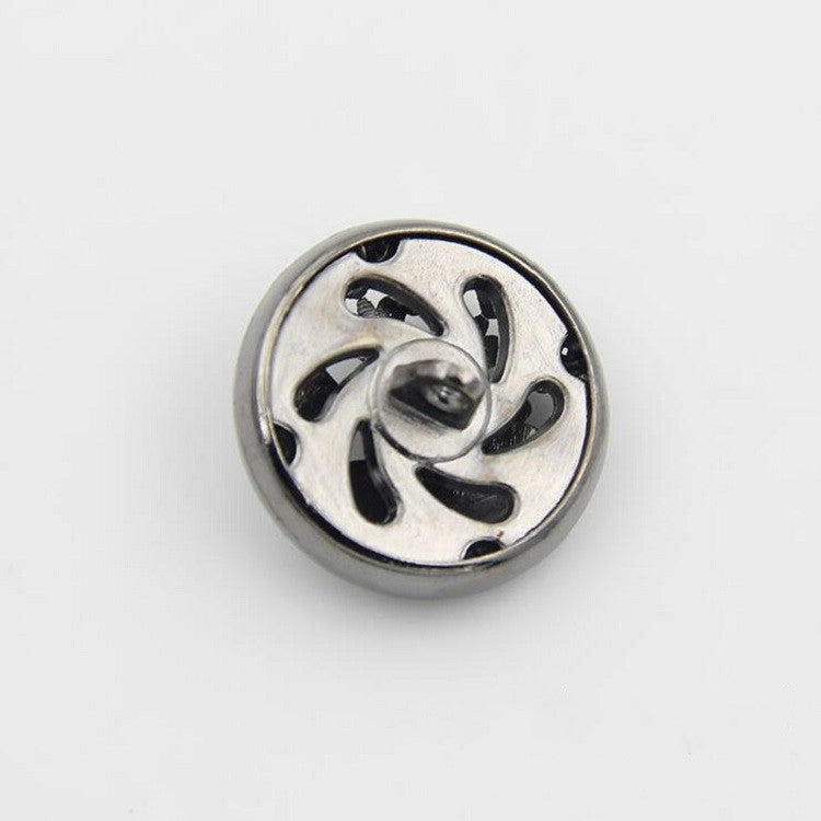 Silver 100 PCS Hollow Flower Shape Metal Button Clothing Accessories, Diameter:22mm