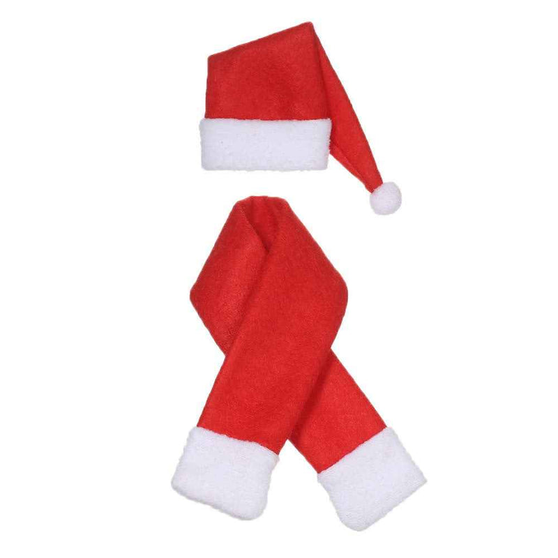 Christmas Wine Bottle Cover X'mas Champagne Gift Wrap Clothes Christmas Party Decoration - Hat and Scraf