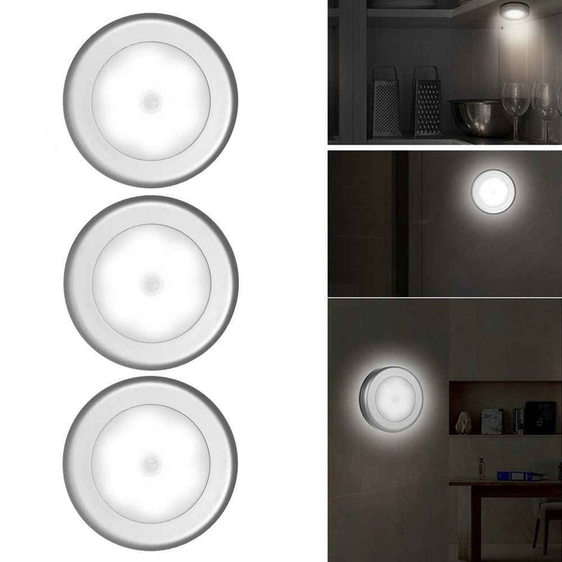 3Pcs/Set Ultra-bright Magnetic Motion Sensor LED Night Light Self-adhesive Kitchen Living Room Light Lamp
