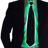 Wire Tie Flashing Cosplay LED Tie Costume Necktie Glowing DJ Bar Dance Carnival Party Masks Cool Props - Light Green