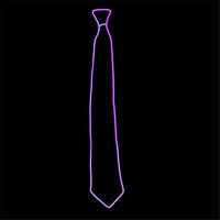 Wire Tie Flashing Cosplay LED Tie Costume Necktie Glowing DJ Bar Dance Carnival Party Masks Cool Props - Purple