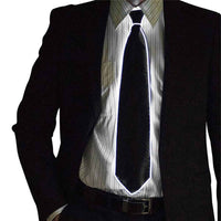 LED Light-Up Necktie, White – Glowing Party Costume Tie