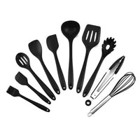 10-Piece Silicone Kitchen Utensil Set – Black, Non-Stick