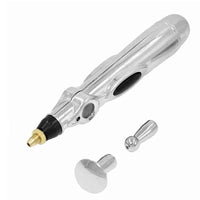 Electronic Acupuncture Massage Pen, Silver – 3 Head Types