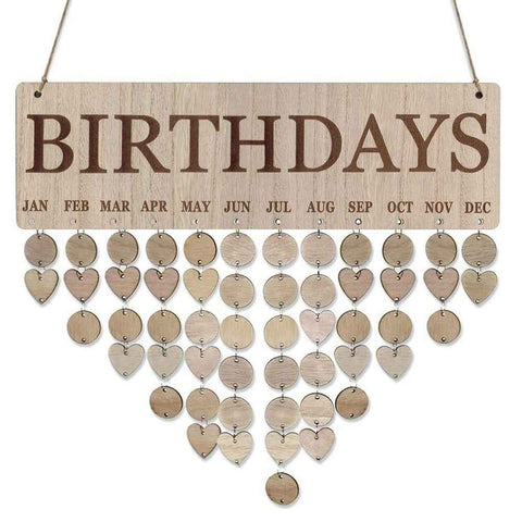 Wooden Calendar Board Sign Stylish Home Crafts Family Celebration and Birthday Reminder DIY Wood Craft for Home Decoration - Type:6