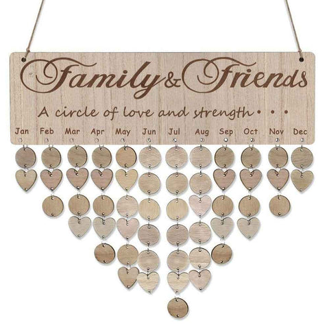 Wooden Calendar Board Sign Stylish Home Crafts Family Celebration and Birthday Reminder DIY Wood Craft for Home Decoration - Type:7