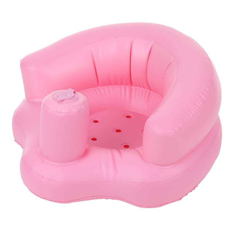 Baby Inflatable Seat Portable Summer Toddler Beach Chair Infant Support PVC Sofa for 5-24 Months Toddlers - Pink