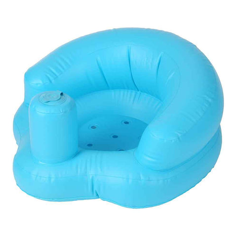 Baby Inflatable Seat Portable Summer Toddler Beach Chair Infant Support PVC Sofa for 5-24 Months Toddlers - Blue