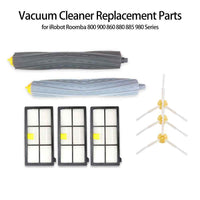 3 Filters 3 Side Brushes 1 Rolling Brush Accessory Vacuum Cleaner Replacement Part for iRobot Roomba 800 900 860 880 885 980 Series