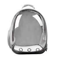 Pet Transparent Backpack Carrier Dog Cat Breathable Outdoor Travel Carrying Bag - Grey