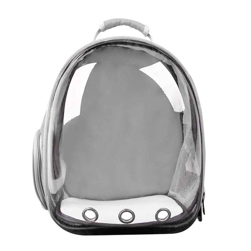 Pet Transparent Backpack Carrier Dog Cat Breathable Outdoor Travel Carrying Bag - Grey