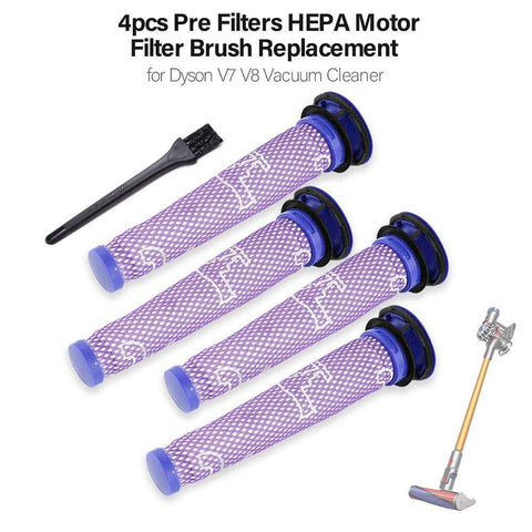 Pre Filters HEPA Motor Filter Replacement for Dyson V7 V8 Vacuum Cleaner - 4Pcs/Set