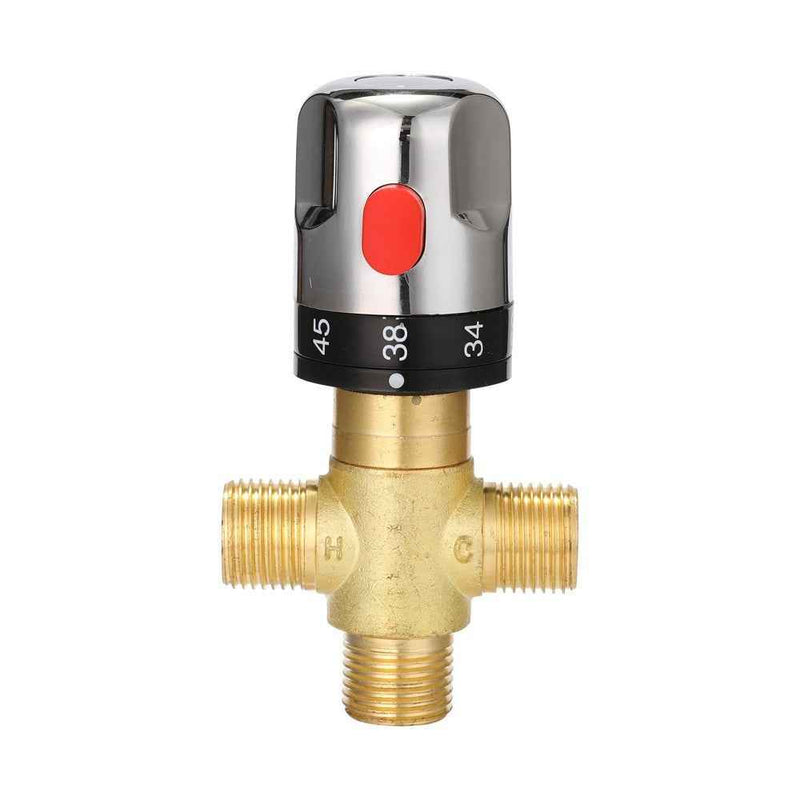 Adjustable Thermostatic Bathroom Mixer Valve Durable Brass Water Mixer Hot/Cold Water Mixing Temperature Control Valve for Home Water Heater - Type 3