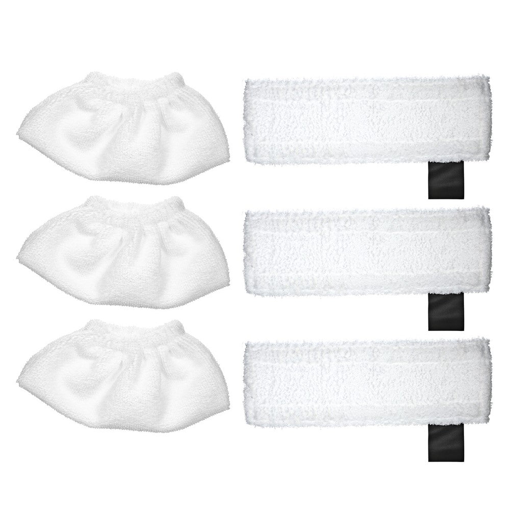 6 Pack Cloth Set Mopping Pads Replacement for Karcher SC2/ SC3/ SC4/ SC5 Mopping Cloth Accessories (3 Rag Nozzle Covers + 3 Microfiber Mopping Pads)