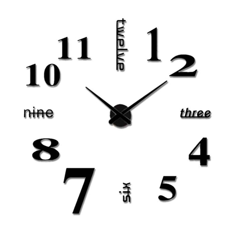 Living Room Large Art Design 3D DIY EVA Hanging Wall Clock Mirror Decoration