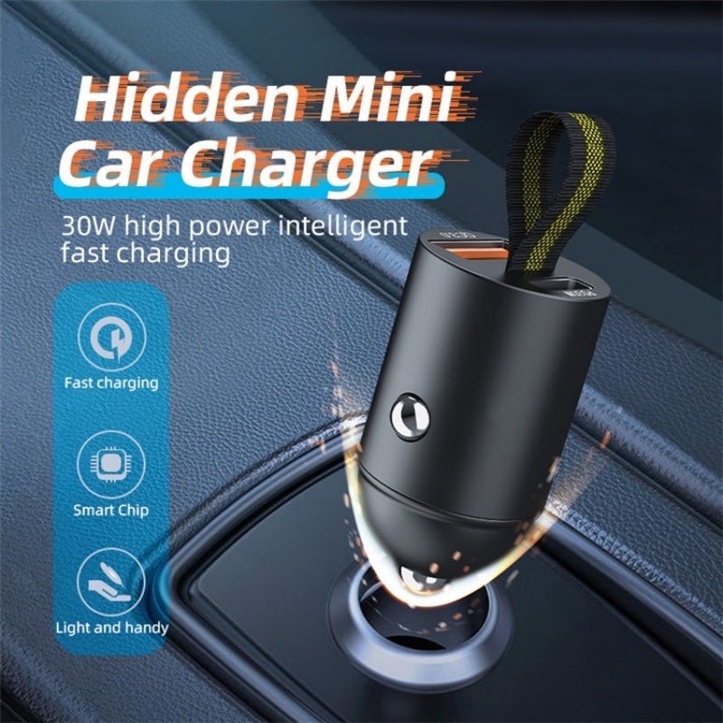 A1-QC-3.0+PD-30W-Dual-Car-Charger-Hidden-Car-Cigarette-Lighter-Phone-Fast-Charging-Adapter