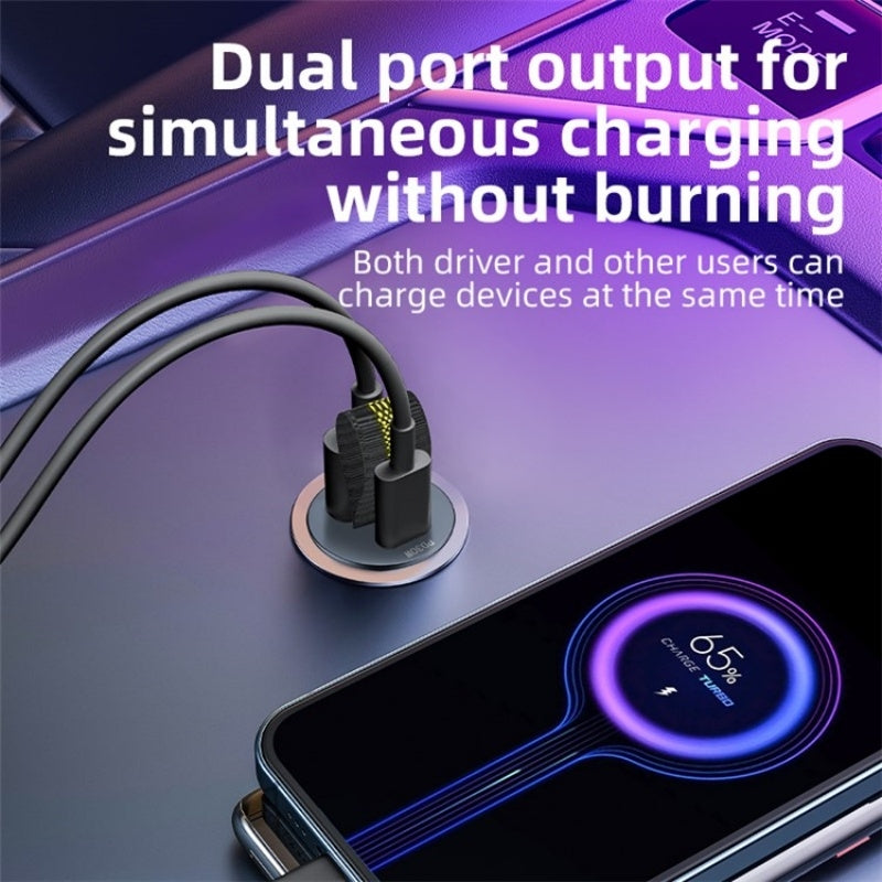 A1-QC-3.0+PD-30W-Dual-Car-Charger-Hidden-Car-Cigarette-Lighter-Phone-Fast-Charging-Adapter