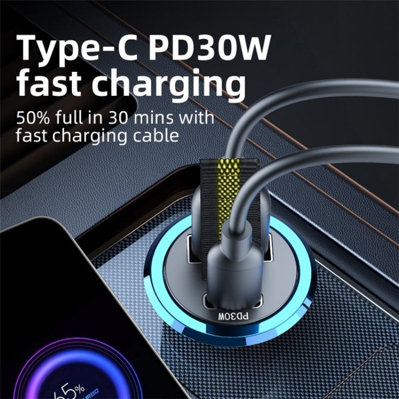 A1-QC-3.0+PD-30W-Dual-Car-Charger-Hidden-Car-Cigarette-Lighter-Phone-Fast-Charging-Adapter