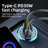 A1-QC-3.0+PD-30W-Dual-Car-Charger-Hidden-Car-Cigarette-Lighter-Phone-Fast-Charging-Adapter